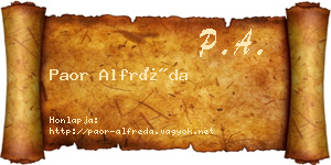 Paor Alfréda névjegykártya